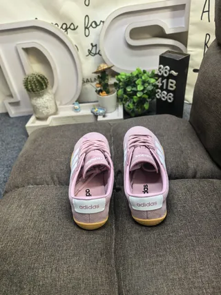 Adidas Tênis Lifestyle Camurça Rosa Branco Painel Lateral Três Listras 8