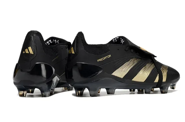 Adidas Predator Tênis de Futebol para Gramado Firme Preto e Dourado 5