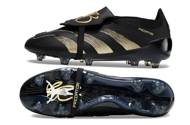 Adidas Predator Tênis de Futebol para Gramado Firme Preto e Dourado 6