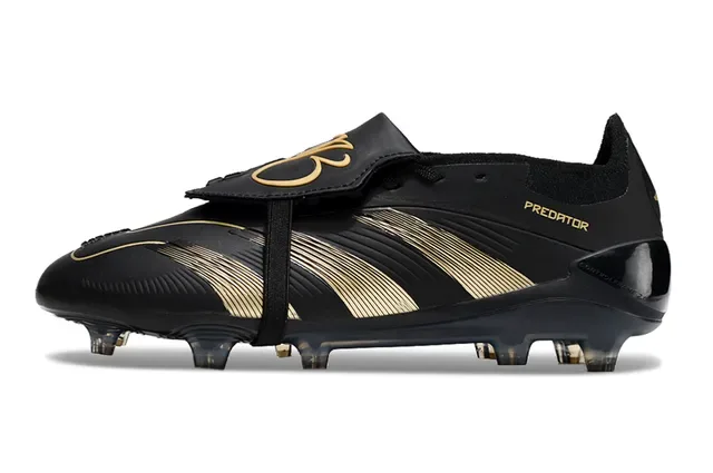 Adidas Predator Tênis de Futebol para Gramado Firme Preto e Dourado 7