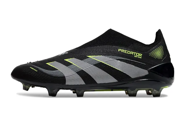 Adidas Predator কালো সবুজ সক-ফিট কলার টেক্সচার্ড সিন্থেটিক আপার ফার্ম-গ্রাউন্ড সকার শু 3