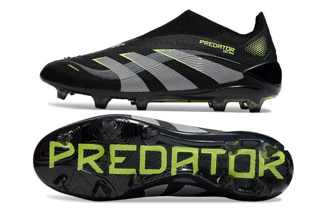 Adidas Predator কালো সবুজ সক-ফিট কলার টেক্সচার্ড সিন্থেটিক আপার ফার্ম-গ্রাউন্ড সকার শু 4