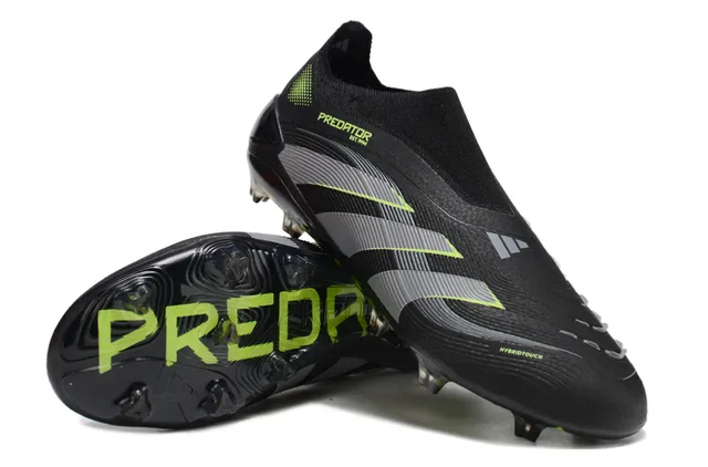 Adidas Predator কালো সবুজ সক-ফিট কলার টেক্সচার্ড সিন্থেটিক আপার ফার্ম-গ্রাউন্ড সকার শু 6