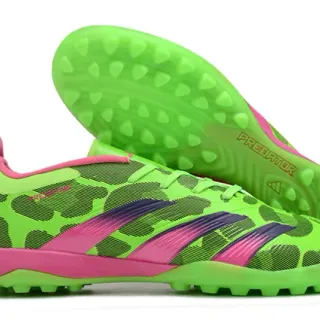 Adidas Predator Green Pink Neon Camo Upper Midsole Accent Turf Soccer Shoes