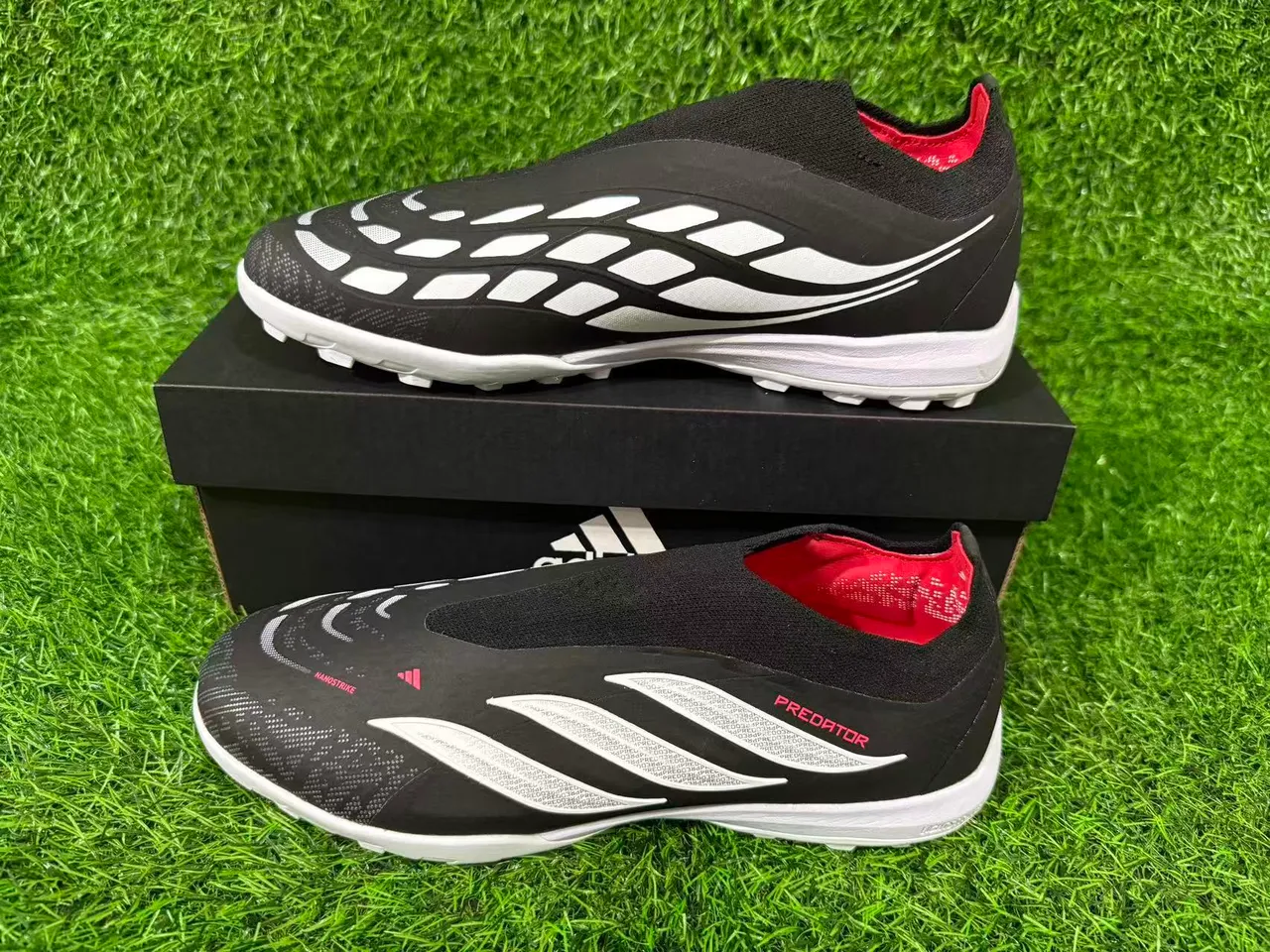 Adidas Predator Nanostrike Black White Red Artificial-Grass Soccer Shoes 3