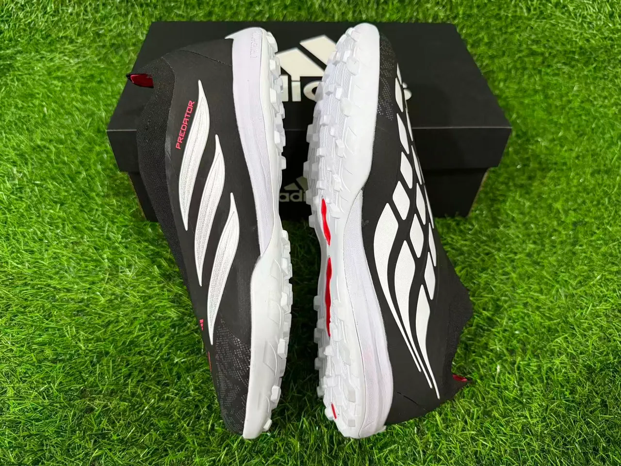Adidas Predator Nanostrike Black White Red Artificial-Grass Soccer Shoes 5