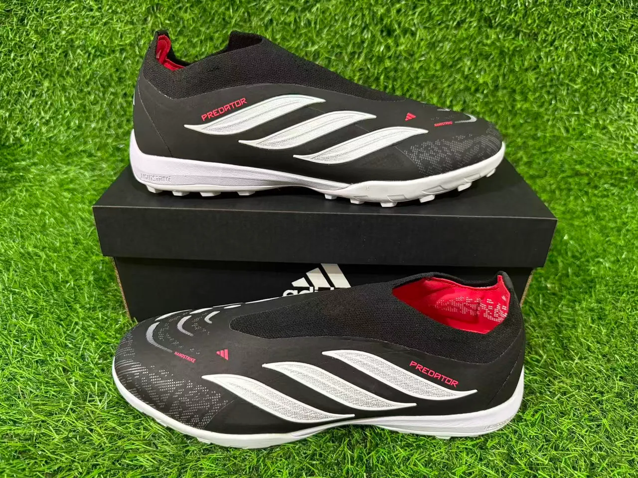 Adidas Predator Nanostrike Black White Red Artificial-Grass Soccer Shoes 8