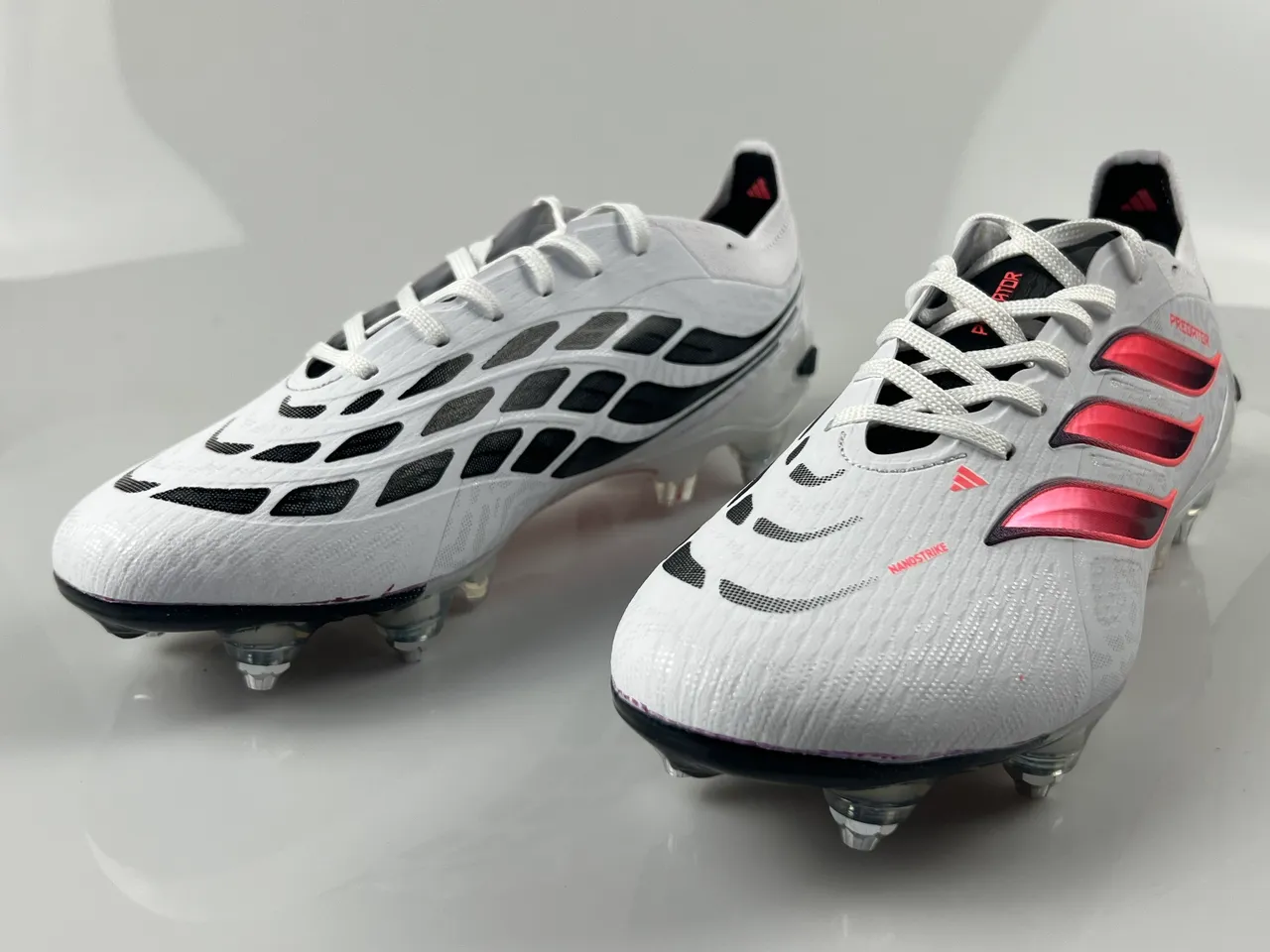 Adidas Predator Nanostrike White Pink Black Firm-Ground Soccer Shoes 2