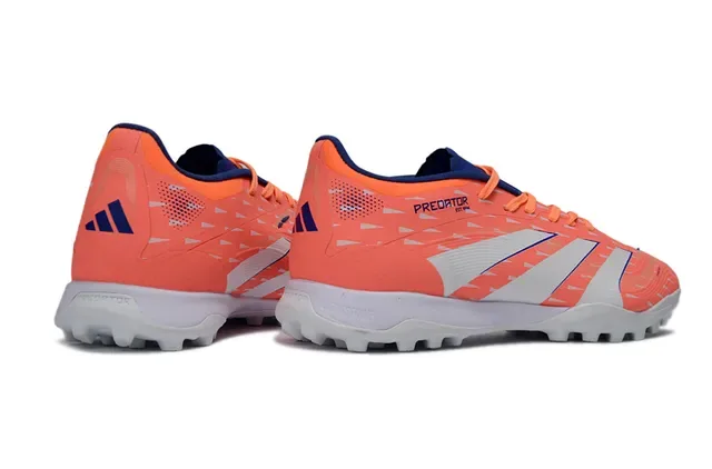 Adidas Predator Orange White Low-Cut Synthetic Upper Textured Geometric Pattern Turf Soccer Shoes 5