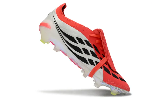 Adidas Predator Vermelho Prateado Baixo Corte Silhueta Iridescente Translucida Solado Campo Natural Calçados de Futebol 2