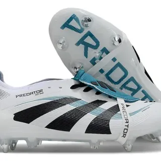 Adidas Predator Blanco Negro Teal Firme Suelo Zapatos de Fútbol