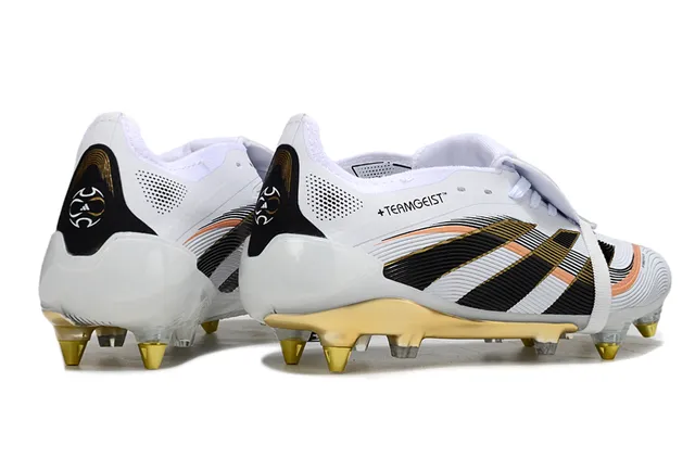 Adidas Predator White Gold Cage-Style Upper Soleplate Firm-Ground Soccer Shoes 5