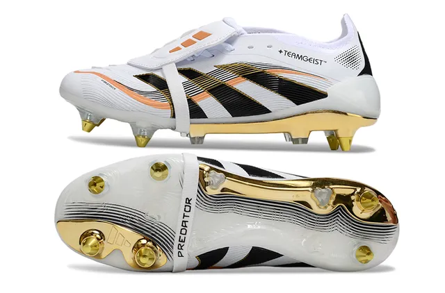 Adidas Predator White Gold Cage-Style Upper Soleplate Firm-Ground Soccer Shoes 6