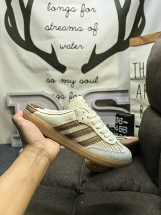 Adidas Samba Bege Marrom Mule Slip-On com Cadarço na Frente Mocassim 5