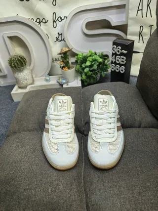 Adidas Samba Bege Marrom Mule Slip-On com Cadarço na Frente Mocassim 10