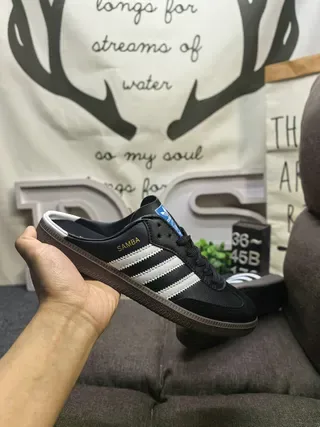 Adidas Samba Black and White Slip-On Mule Sneakers 5