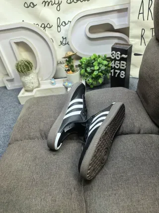 Adidas Samba Black and White Slip-On Mule Sneakers 6