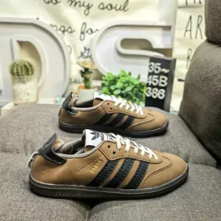 Adidas Samba Brown and Black Leather Lifestyle Sneakers — Adidas Lifestyle Sneakers photo from the Yupoo catalog
