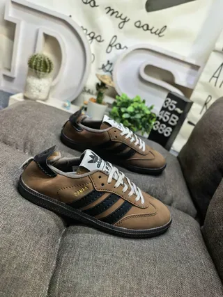 Adidas Samba Brown and Black Leather Lifestyle Sneakers 9