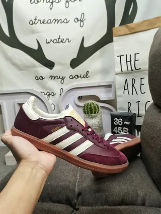 Adidas Samba Burgundy and White Zapatillas Lifestyle 5