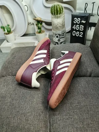 Adidas Samba Burgundy and White Zapatillas Lifestyle 6
