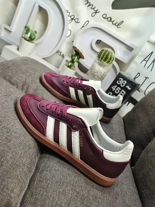 Adidas Samba Burgundy and White Zapatillas Lifestyle 7