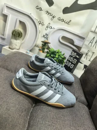 Adidas Samba Gris Blanco Ante Superior Tres Rayas Lifestyle Sneakers 9