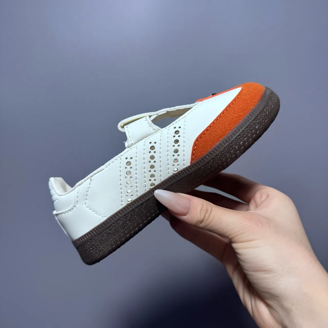 Adidas Samba White Brown T-Strap Perforated Brogue Mary Jane Shoes 11