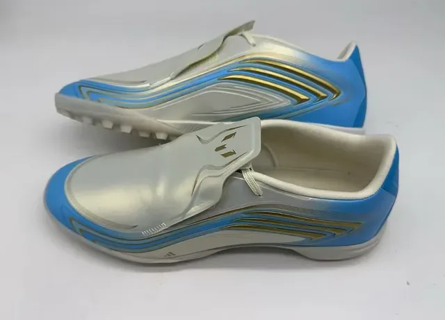 Adidas Plata Azul Zapatillas de Fútbol Turf Sin Cordones Slip-On Superior Metálico 2
