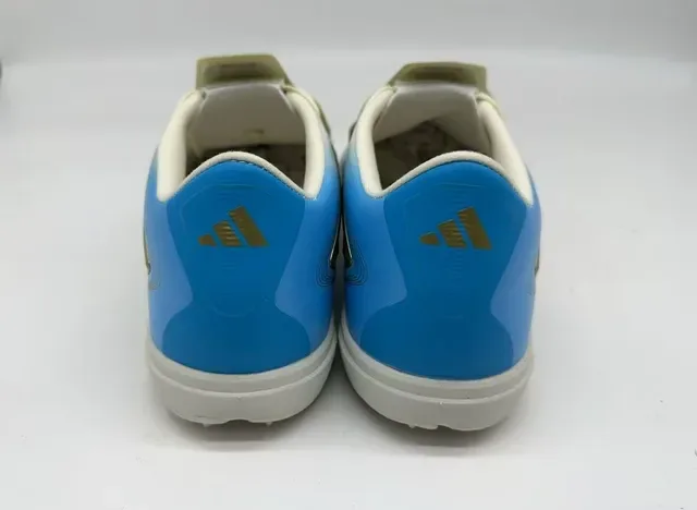 Adidas Plata Azul Zapatillas de Fútbol Turf Sin Cordones Slip-On Superior Metálico 3