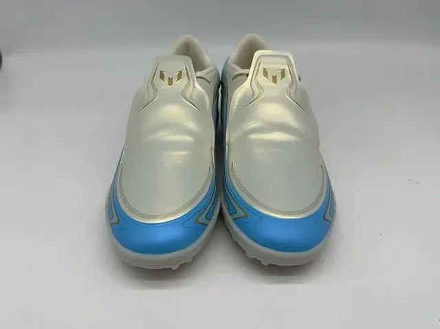 Adidas Plata Azul Zapatillas de Fútbol Turf Sin Cordones Slip-On Superior Metálico 4