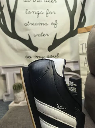 Adidas Smils Preto e Branco Sapatos de Futebol Indoor 3