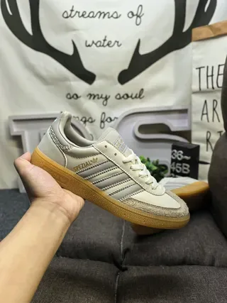 Adidas Spezial Off-White y Beige Cuero Ante Lifestyle Sneakers 5
