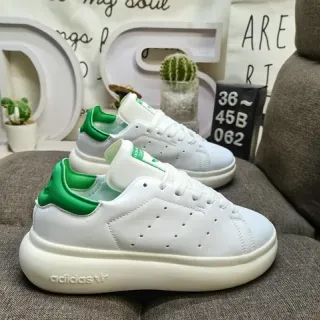 Adidas Stan Smith أبيض وأخضر حذاء رياضي لايف ستايل