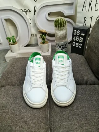 Adidas Stan Smith White and Green Lifestyle Sneakers 10