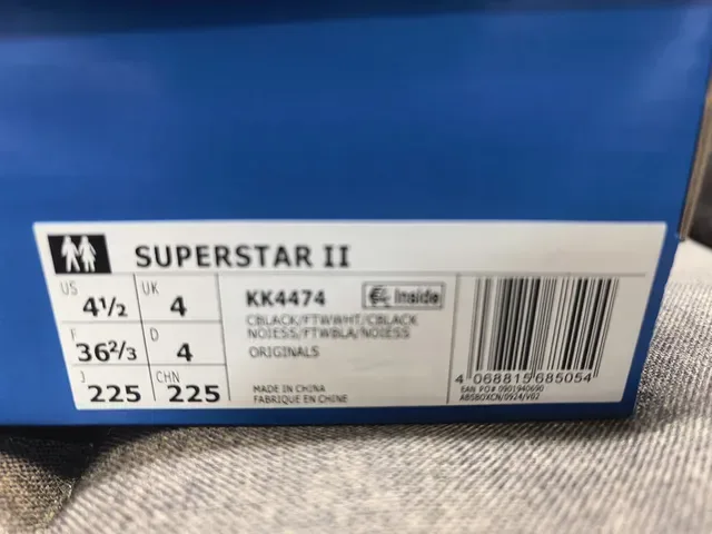 Adidas Superstar Noir et Argent Métallique Sneakers Lifestyle 22