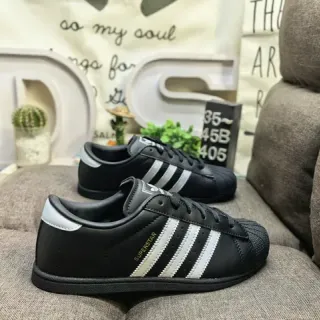 Adidas Superstar أحذية أسلوب الحياة أسود وأبيض