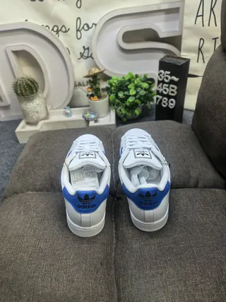 Adidas Superstar White and Blue Lifestyle Sneakers 8