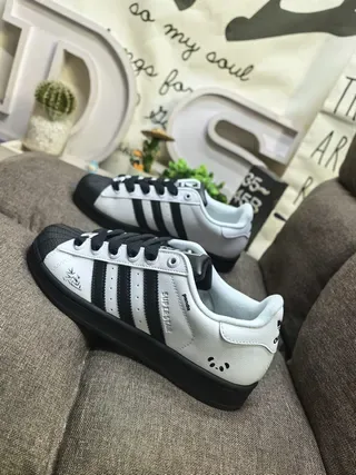 Adidas Superstar أبيض أسود Panda Lifestyle Sneakers 7