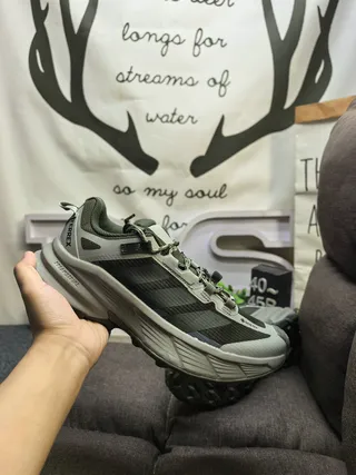 Adidas Terrex Army Green Gray Rugged Trail Silhouette Gaiter-Style Collar Running Shoes 5