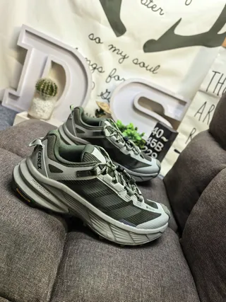 Adidas Terrex Army Green Gray Rugged Trail Silhouette Gaiter-Style Collar Running Shoes 9