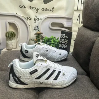 Adidas أبيض وأسود ثلاث شرائط شبكية حذاء أسلوب حياة