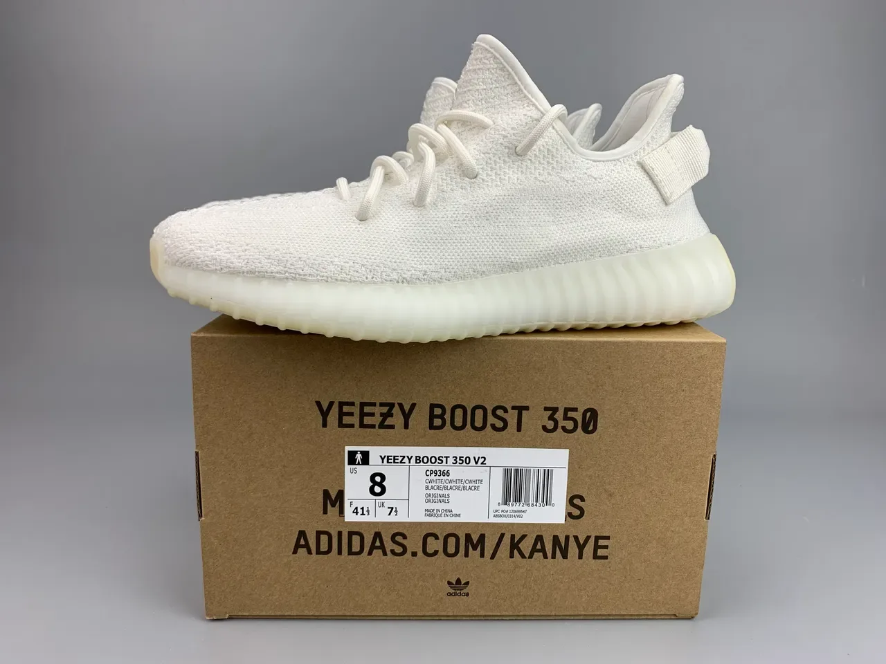 Adidas White Beige Knit Upper Ribbed Boost Sole Lifestyle Sneakers 2
