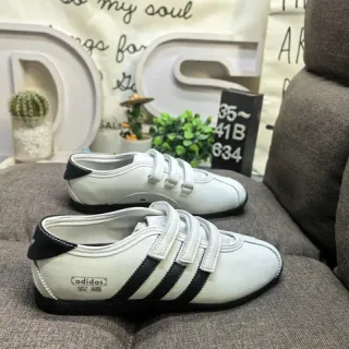 Adidas أبيض أسود بدون لاس حزام فيلكرو حذاء أسلوب حياة