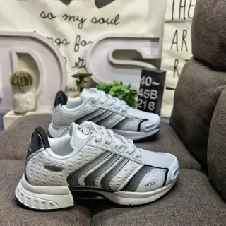 Adidas أبيض أسود شبكة علوية لوحة جانبية ثلاث شرائط حذاء نمط حياة
