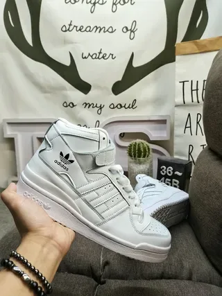 Adidas Sneakers Lifestyle Blanches Vertes Hautes à Col Rembourré 5