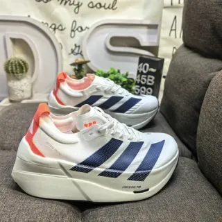 Adidas أبيض بحري شبكة مهندسة علوية شرائط مثقوبة أسلوب الحياة أحذية رياضية
