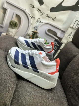 Adidas White Navy Engineered Mesh Upper Perforated Stripes Lifestyle Sneakers 7