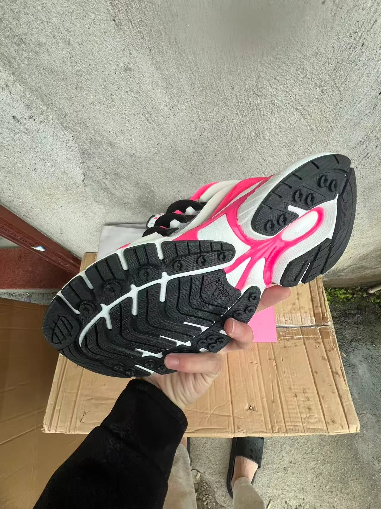 Adidas White Pink Platform Sole Translucent Cage Structure Chunky Sneakers 10