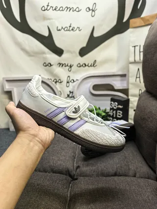 Adidas Blanc Violet Low-Top Cuir-Textile Haut Lifestyle Sneakers 5